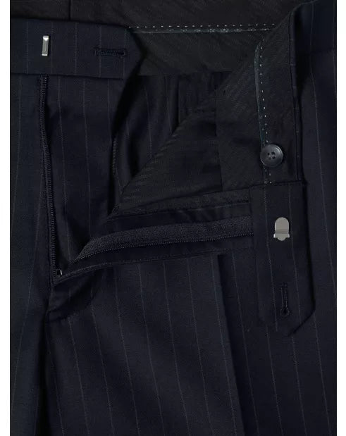 Navy Pinstripe Suit Trousers Long Length