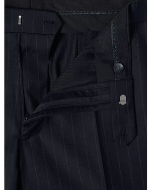 Navy Pinstripe Suit Trousers Long Length