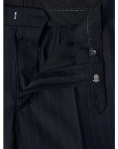 Navy Pinstripe Suit Trousers Long Length