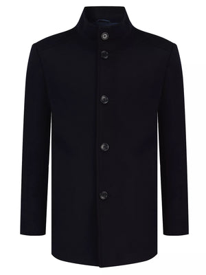 Navy Watson Wool Blend Overcoat
