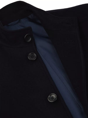 Navy Watson Wool Blend Overcoat