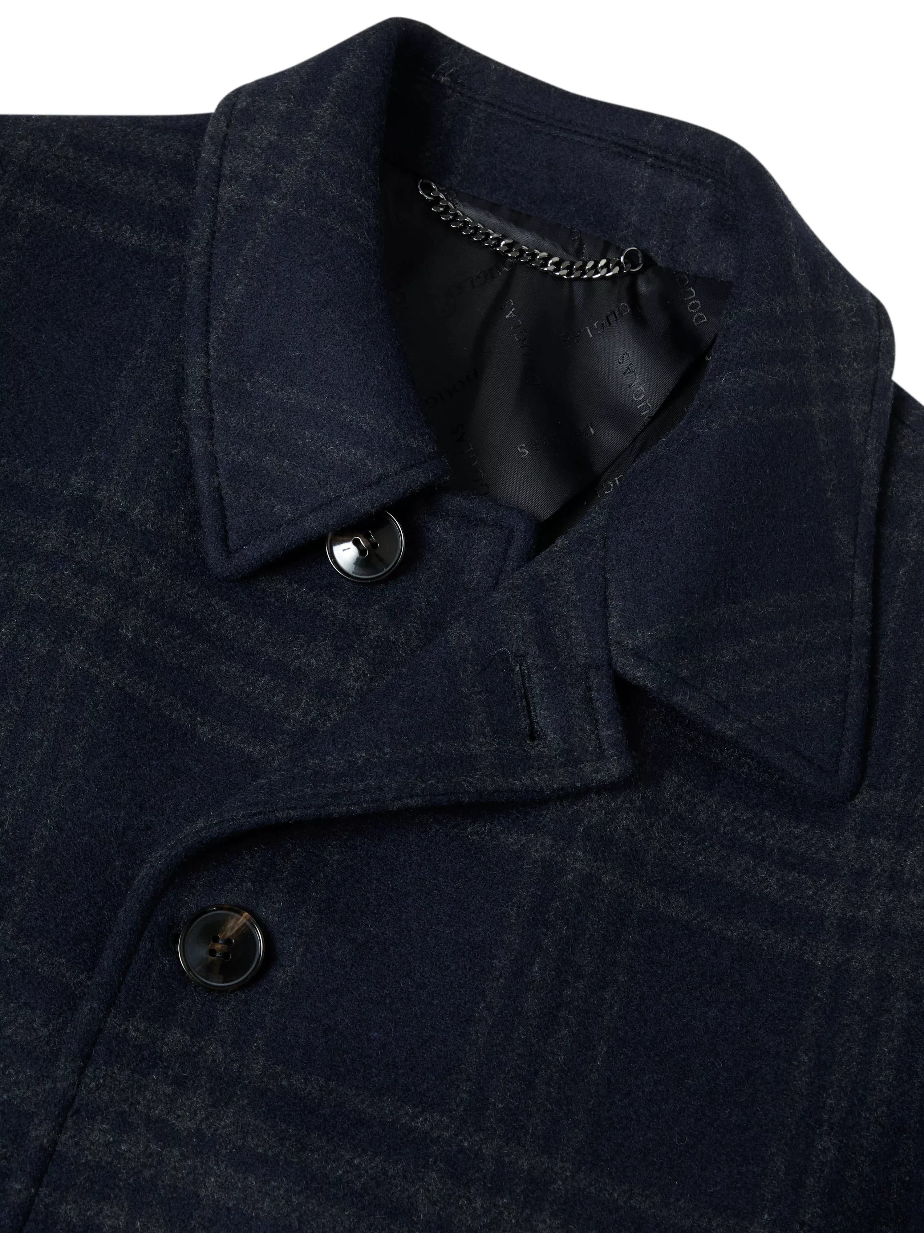 Navy Check Tailored Coat