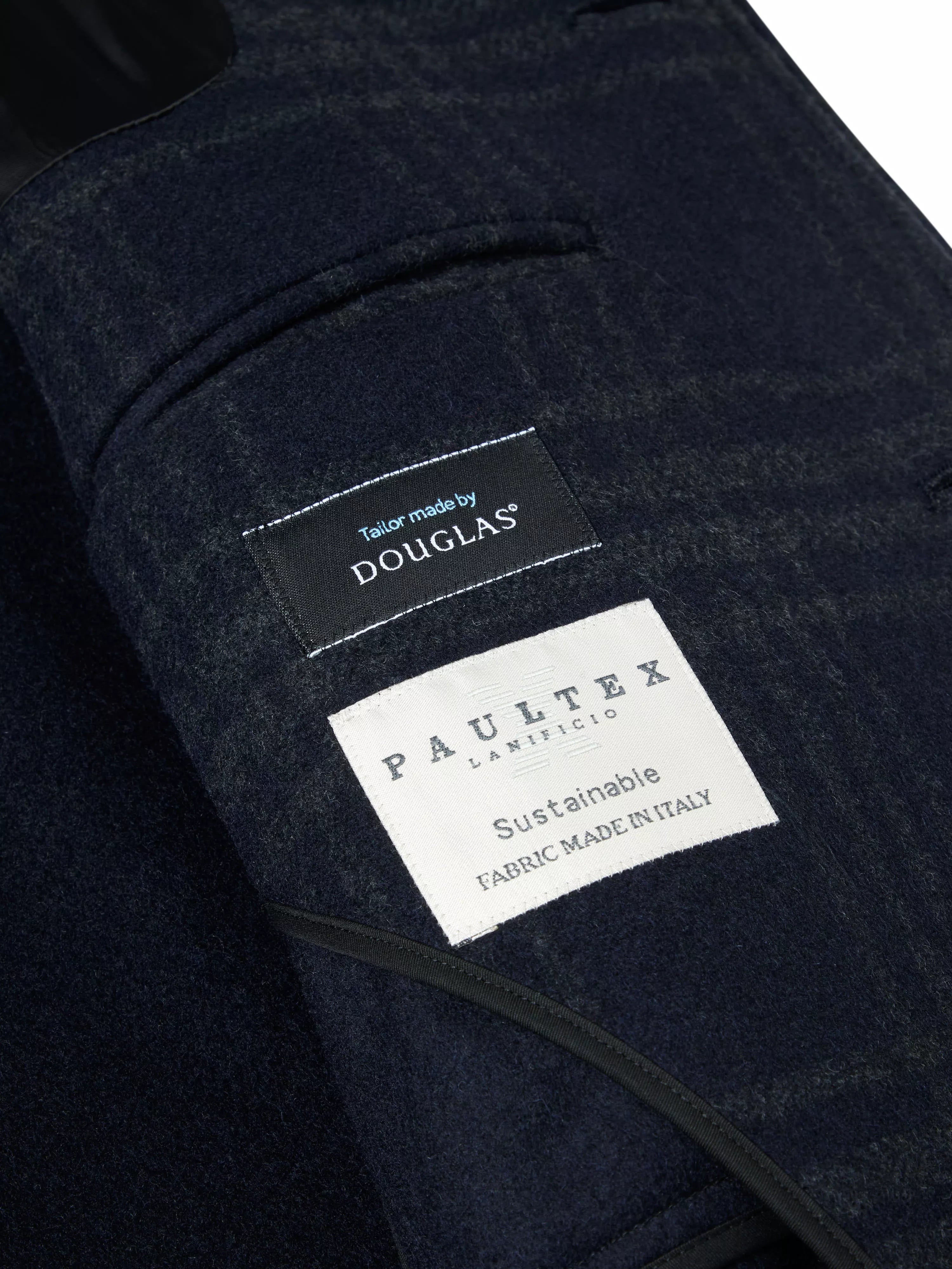 Navy Check Tailored Coat