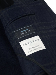 Navy Check Tailored Coat