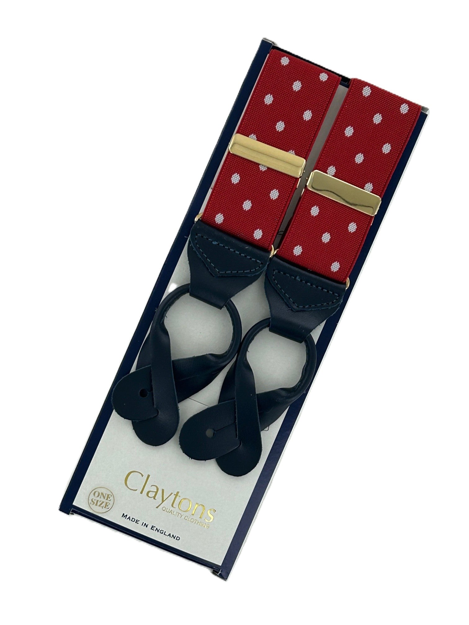 Classic Button On Red Polka Dot Braces