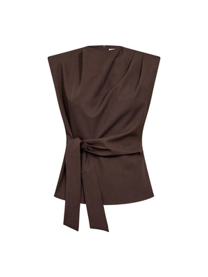Brown Pleat Top