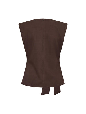 Brown Pleat Top