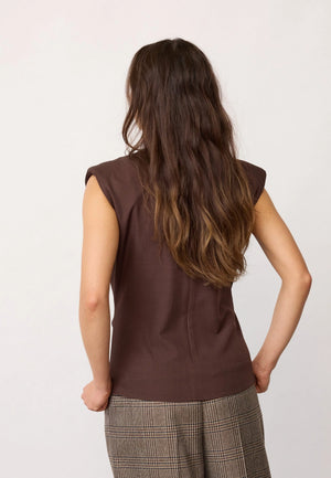 Brown Pleat Top