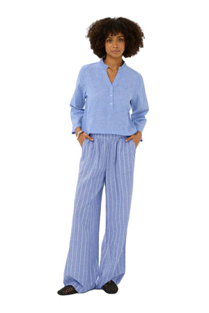 Blue Striped Trousers