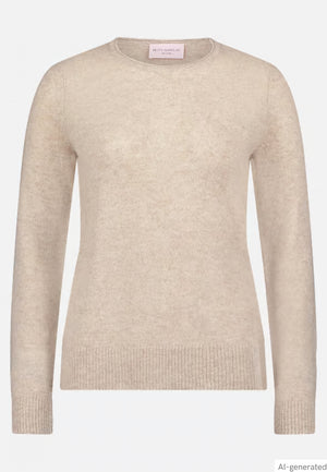 Beige Cashmere Crew Neck