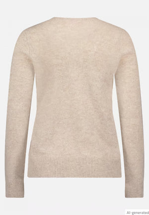 Beige Cashmere Crew Neck