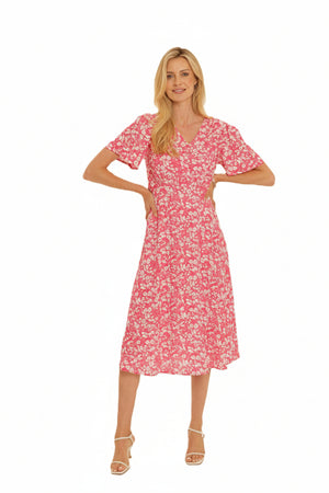 Pink Ditsy Tea Dress