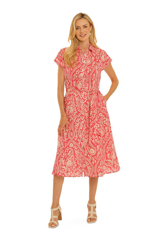 Pink Paisley Midi Dress