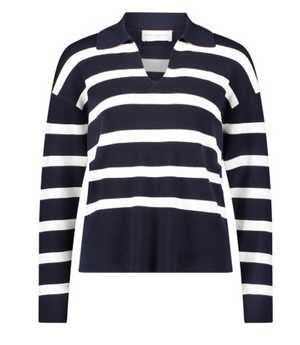 Navy White Striped Jumper