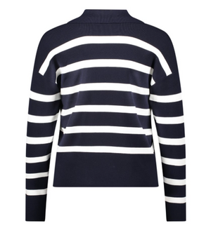 Navy White Striped Jumper