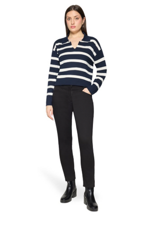Navy White Striped Jumper