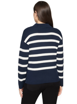 Navy White Striped Jumper