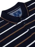 Load image into Gallery viewer, Daniel Grahame Stripe Polo Shirt Navy
