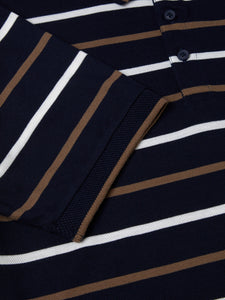 Daniel Grahame Stripe Polo Shirt Navy