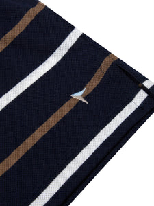 Daniel Grahame Stripe Polo Shirt Navy