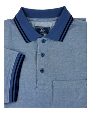 Blue Contrast Trim Polo Shirt