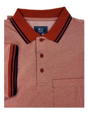 Rust Contrast Trim Polo Shirt