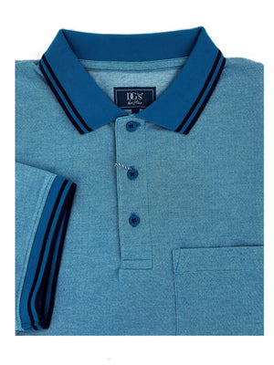 Teal Contrast Trim Polo Shirt