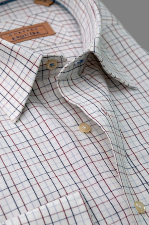 Blue Check Brushed Cotton Shirt