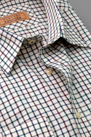 Wine Check Brushed Cotton Shirt