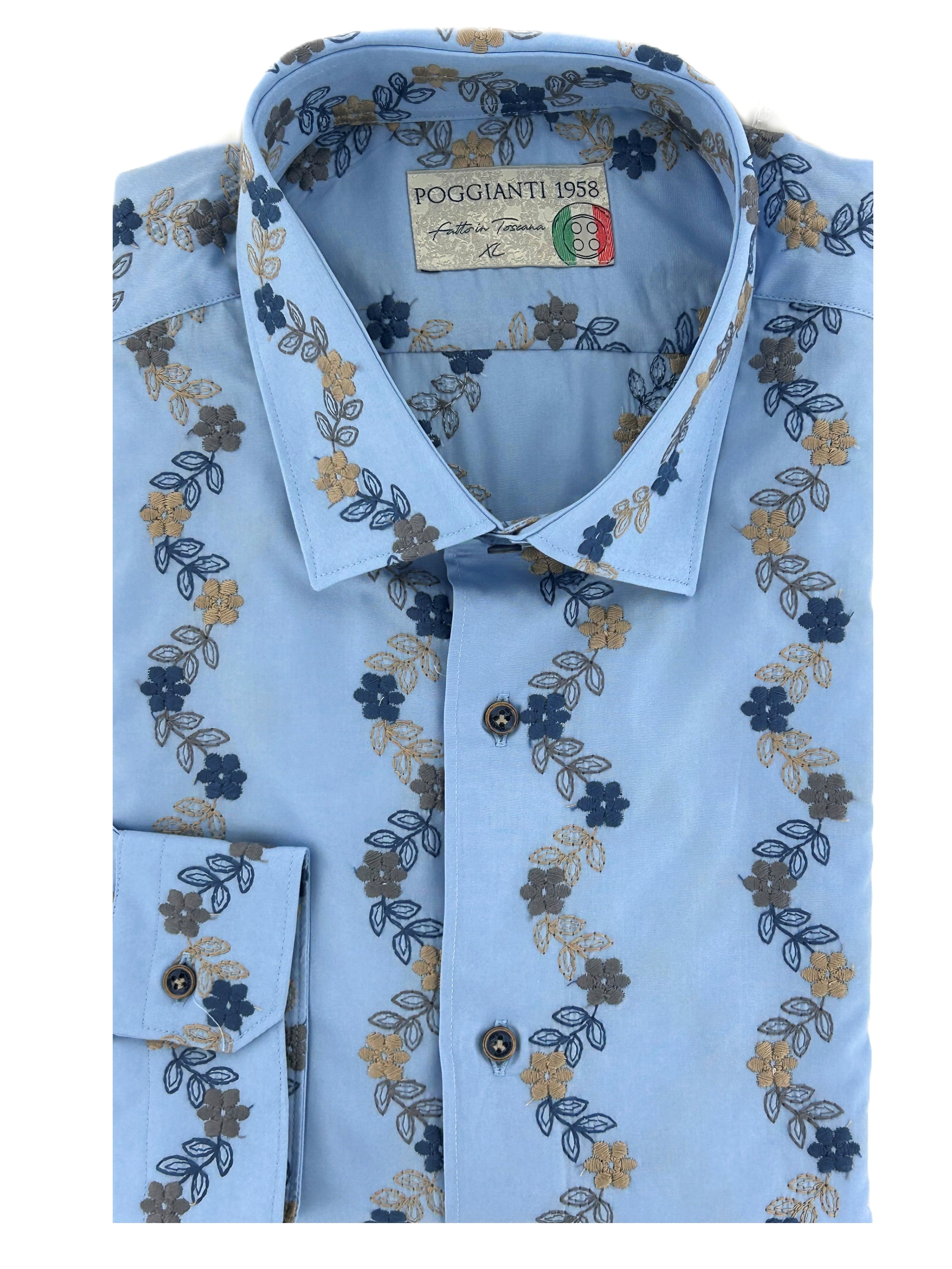 Sky Embroidered Flowers