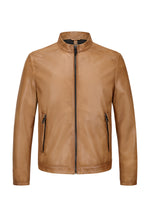 Load image into Gallery viewer, Tan Ernesto Leather Jacket
