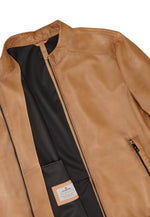 Load image into Gallery viewer, Tan Ernesto Leather Jacket
