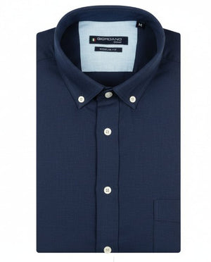 Navy Short Sleeve Linen Shirt
