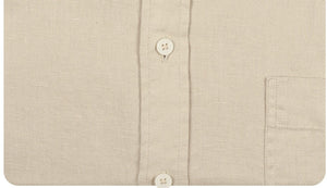 Beige Short Sleeve Linen Shirt