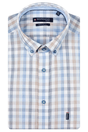 Blue Check Short Sleeve Shirt