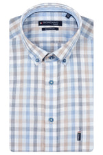 Load image into Gallery viewer, Blue Check Short Sleeve Shirt
