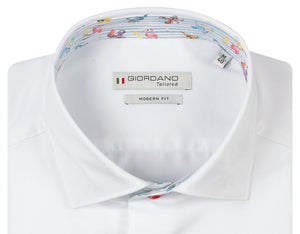 White Contrast Collar Shirt