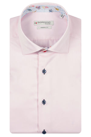 Pink Contrast Collar Shirt