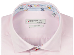 Pink Contrast Collar Shirt