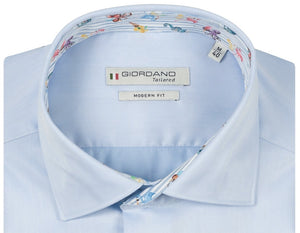 Sky Contrast Collar Shirt