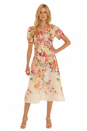 White Floral Tea Dress