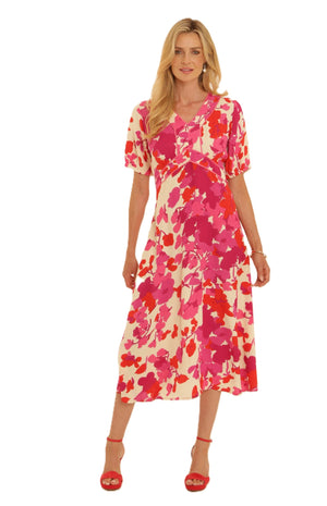 Pink Flower Tea Dress