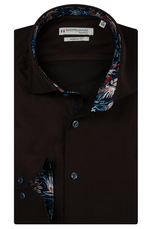 Chocolate Flower Trim Shirt