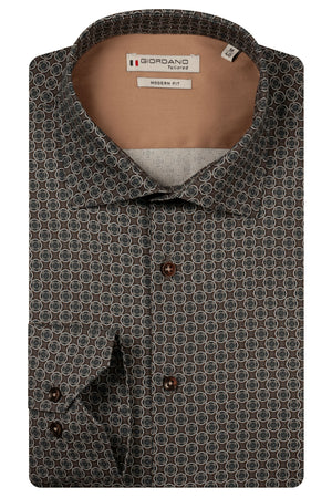 Brown Graphic Print Shirt