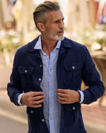 Load image into Gallery viewer, Indigo Linen Overshirt
