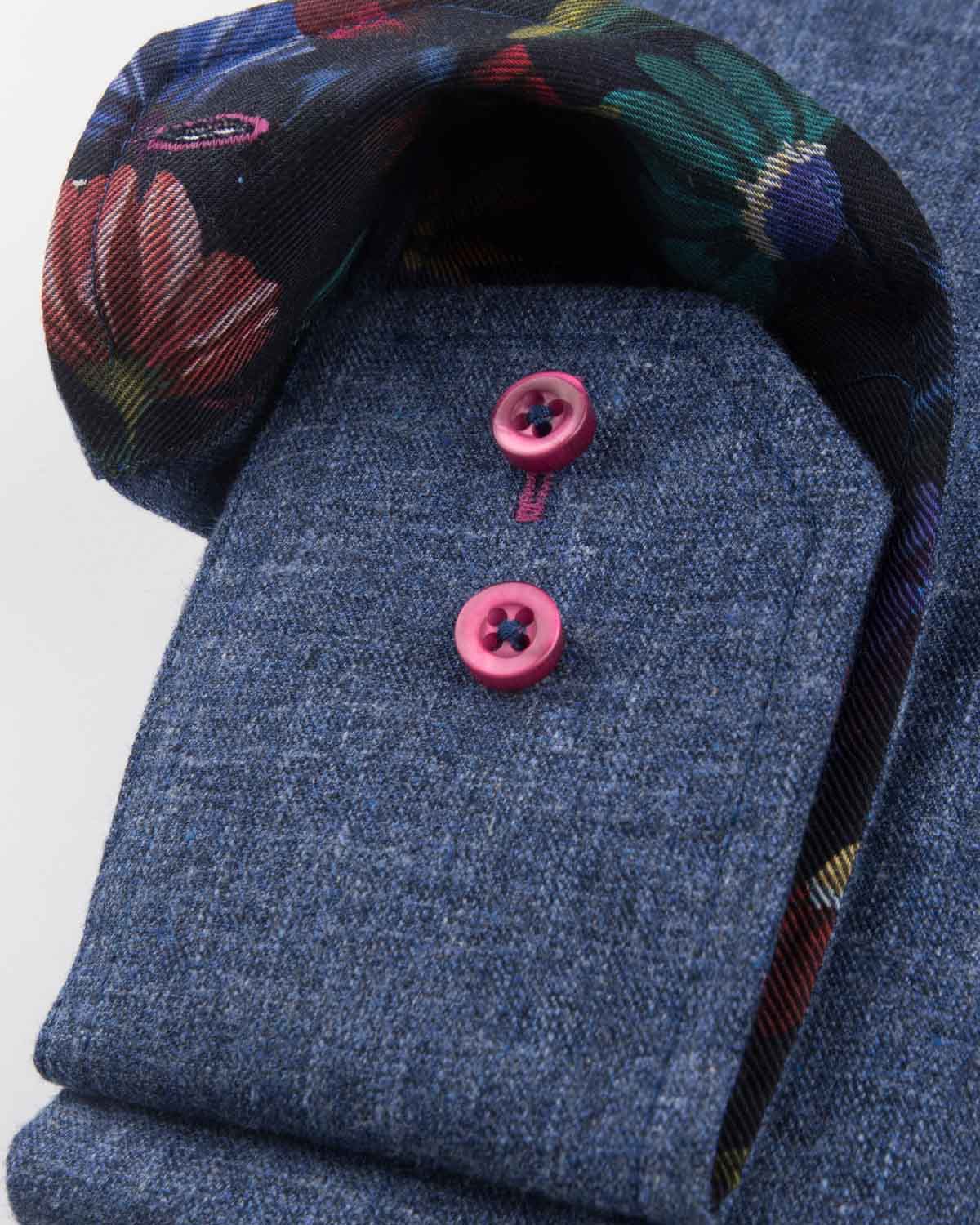 Blue Brushed Cotton Shirt