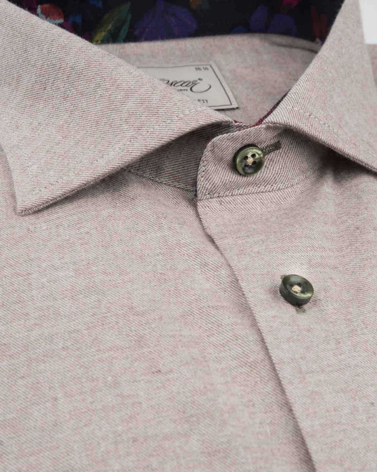 Oatmeal Brushed Cotton Shirt