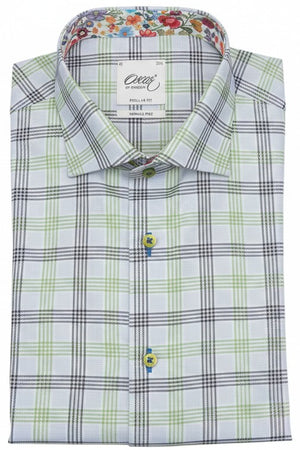 Green  Check Short Sleeve Shirt