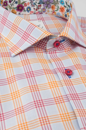 Orange Check Short Sleeve Shirt