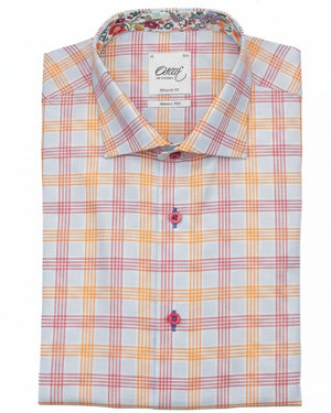 Orange Check Short Sleeve Shirt